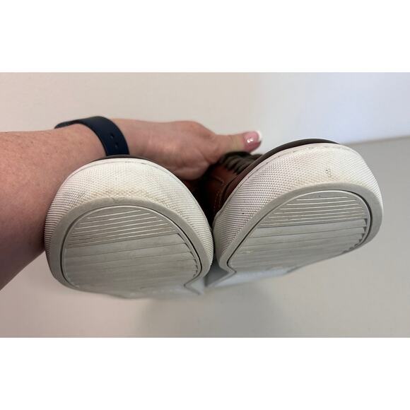 Zanzara Men's Casual Leather Lace-Up Sneakers Mahogany Brown‎ ZZ1775L Size 8 - Picture 6 of 10